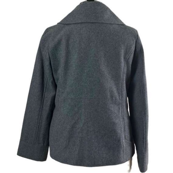 Merona Women’s Winter Pea Coat Double Breasted Wool Blend Gray - Picture 4 of 11